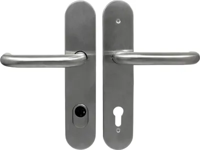 Produktbild von Edelstahl Haustür Schutzbeschlag 1586 U-Form HS-92mm ES1 Dr/Dr Türdrücker