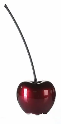 Image de Sculpture décorative en céramique représentant une cerise, de couleur rouge vin, dimensions : 36 cm