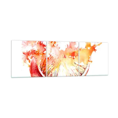 Produktbild von Bilder auf glas - Orange Obst Sommer - 150x50cm - Glasbilder - Wandbilder - Kunstdruck - zum Aufhängen bereit - Wanddekoration aus Glas - Glas Bilder - Wandbild auf Glas - 3 Teile - GCA150x50-3049