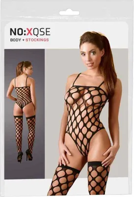 Produktbild von Mandy Mystery - Body und Strümpfe schwarz, Größe:S-L