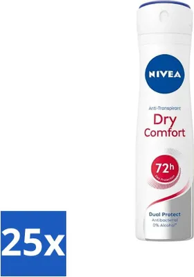Obrázek produktu pro NIVEA - Deodorant ve spreji - Dry Comfort - Antibakteriální - 150 ml - ekonomické balení - 25 kusů