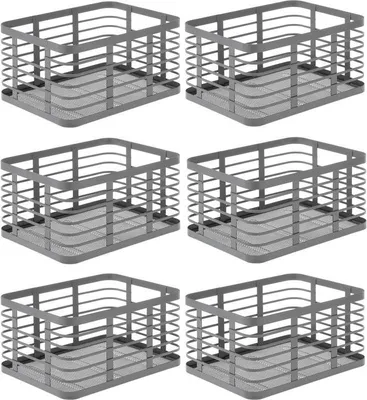 Produktbild von mDesign Allzweckkorb Aufbewahrung Drahtkorb Organizer 6er-Set Metall Grau