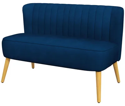 Produktbild von HOMCOM 2-Sitzer Sofa Zweisitzer, Loveseat mit Leinenoptik, Holzbeine, Blau