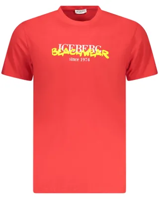 Produktbild von Herren Kurzarm T-Shirt Rot mit Neon-Druck und Rundhals
