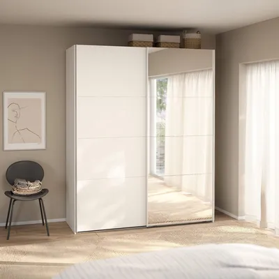 Image de Malakas - Armoire 2 Portes, 179x220h cm Blanc, 1 Étagère