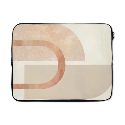 Produktbild von MuchoWow® Laptop Hülle 17 Zoll Laptoptasche Design - Rosa - Beige - Zipper - Schutzabdeckung