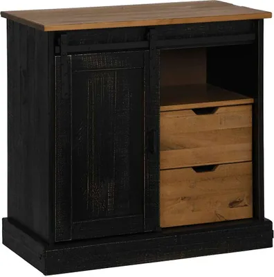 Zdjęcie produktu dla Komoda HALDEN z drzwiami przesuwnymi Czarny 80x40x80 cm