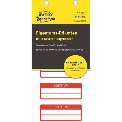 Produktbild von Avery Zweckform Eigentums-Etiketten Inventar-Etiketten Aufkleber Label Schild