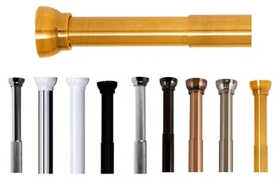 Produktbild von Teleskopstange Kreta | Duschvorhangstange ohne Bohren | Verstellbare Spannstange, sicherer Halt | als Duschstange, Kleiderstange | Gold 75-125 cm