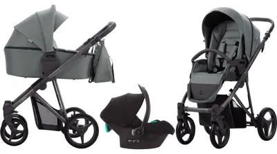 Productafbeelding van Multifunctionele kinderwagen 3-in-1 met autostoel, wandelwagen en compact opvouwbaar frame