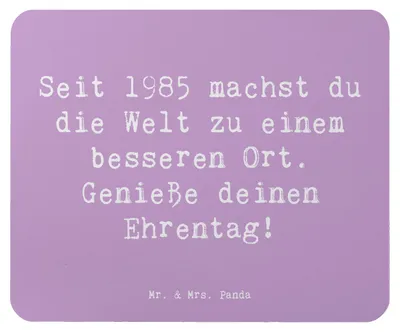 Produktbild von Mr. & Mrs. Panda Mouse Pad Spruch 1985 Geburtstag - Lavendeltraum - Geschenk, mauspad laptop, Glückwunsch, Alter, Geburtstagsgeschenk, computer mousepad, wertvoll sein
