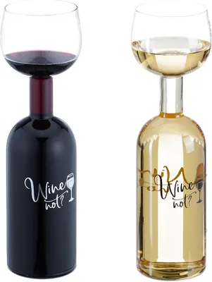 Produktbild von Weinflasche aus Glas - XL - Mit Aufschrift - Lustiges Geschenk für Weinkenner - Weinflasche und -glas - 750 ml - Transparent