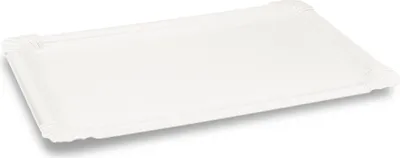 Produktbild von 500 Pappteller Snackteller Imbissteller eckig Frischfaser Weiß 16 x 22,5 cm