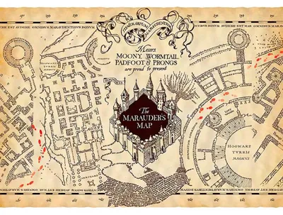Image de Harry Potter - Carte du Maraudeur - Poster en parchemin