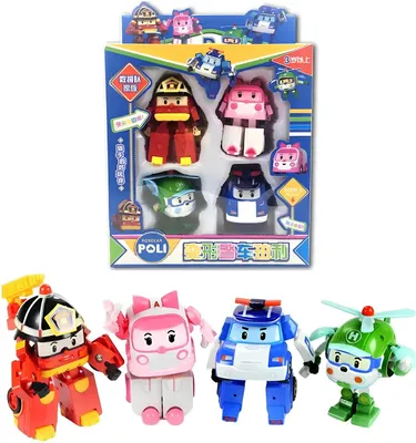 Zdjęcie produktu dla Zestaw figurek Robocar Poli Samochodziki-transformery Robocar Poli 4 szt Figurki do zabawy Robocar Poli