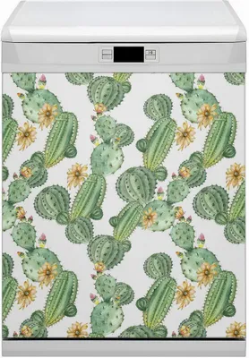 Produktbild von Magnet für Spülmaschine Abwaschbar 60x70 cm Magnet für Spülmaschine Magnetmatte Dekor - Kakti mit Blumen