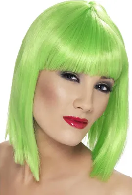 Productafbeelding van Smiffys - "Glam" pruik voor dames, model SM1203 (one size), neon groen