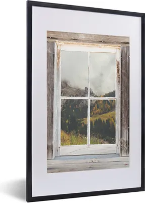 Produktbild von MuchoWow® Gerahmtes Poster Aussicht - Berg - Herbst 40x60 cm - Poster mit Schwarzem Bilderrahmen Wandposter Rahmen Foto Bilder - Poster in Rahmen