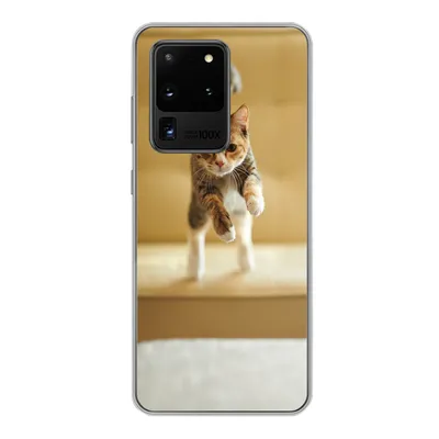 Produktbild von MuchoWow® Handyhülle Schutzhülle Hülle für Samsung Galaxy S20 Ultra Katze - Frühling - Stuhl Silikon Softcase Handy Hülle - Karteninhaber