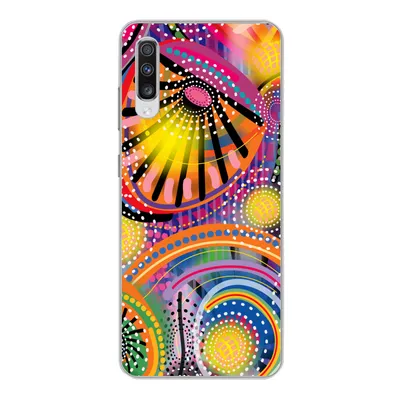 Produktbild von MuchoWow® Handyhülle Schutzhülle Hülle für Samsung Galaxy A70 Formen - Kunst - Muster - Psychedelisch Silikon Softcase Handy Hülle - Schutzhaube