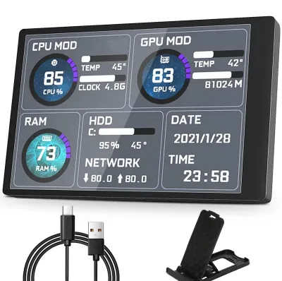 Productafbeelding van PC CPU-Datenmonitor - Temperatuurmonitor - 5 Inch USB Mini-scherm