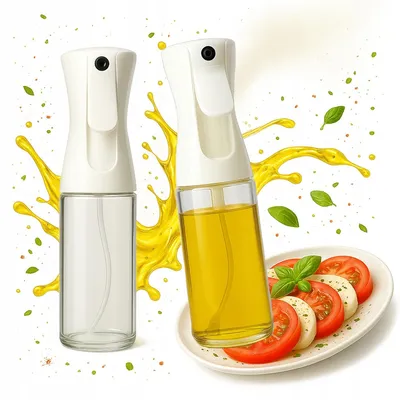 Imagen del producto de Bimberek, botella de vidrio con pulverizador de 2 x 200 ml para aceite: cocina saludable