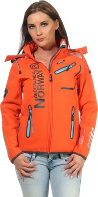 Produktbild von Geographical Norway Damen Softshell Jacke Model: G-ROSE, Farbe: Coral/Türkis, Größe: L