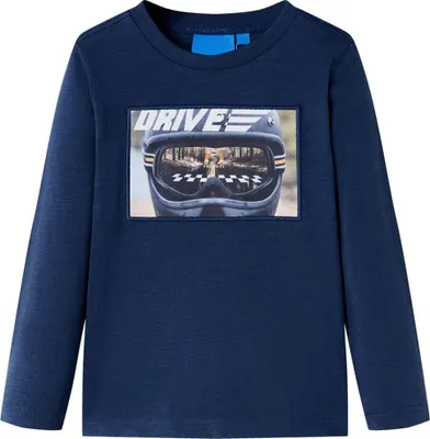 Produktbild von Kinder-Langarmshirt Marineblau Melange 104