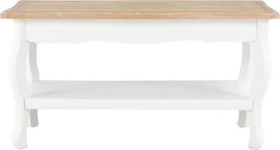 Zdjęcie produktu dla vidaXL Stolik kawowy biało-brązowy 87,5x42x44 cm lite drewno sosnowe
