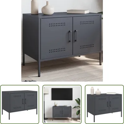 Produktbild von The Living Store TV-Schrank Anthrazit 68x39x50,5 cm Stahl
