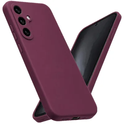 Produktbild von Silikonhülle für Samsung Galaxy A37 5G in Lila-Rot Schutzhülle mit Mikrofaser Inlay Cover Tasche