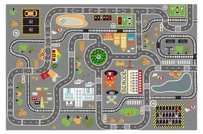 Spielmatte für Kinder, 80 x 120 cm, grau, rutschfest