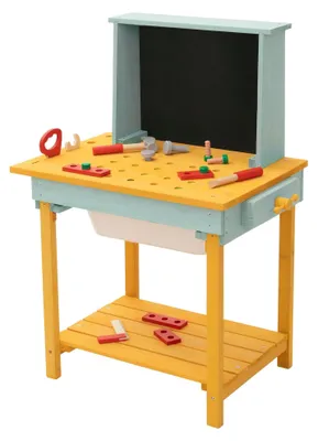Immagine prodotto di Banco da lavoro in legno per bambini, completo di accessori