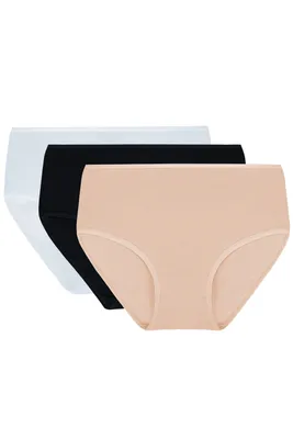 Produktbild von Vivisence 4001 dame slip unterhose hoher bund , weiß/schwarz/beige, xl