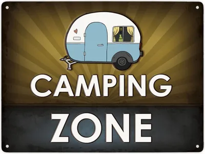 Produktbild von Camping Zone Metallschild XXL mit Wohnwagen Motiv Schild Blechschild