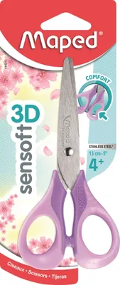 Image de Maped - Ciseaux Sensoft 13 cm - Ciseaux pour enfants avec anneaux souples et ergonomie 3D
