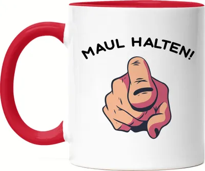 Produktbild von Maul Halten Tasse Rot Büro-Tasse Rot Kollegen Chef Geschenkidee für Kollege Kollegin