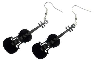 Produktbild von Geige Violine Ohrringe Miniblings Hänger Geigenohrringe Musik Bratsche schwz