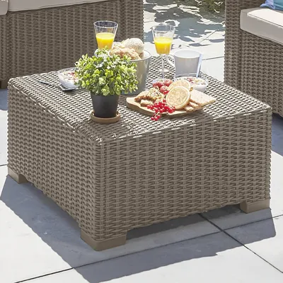 Productafbeelding van Tuintafel 68x68x35 cm, model California, kleur cappuccino