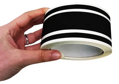 Productafbeelding van Zierstriping, zelfklevende strips voor auto's, met drie draden, zwart, 50 mm x 10 meter