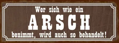 Produktbild von vianmo Holzschild 10x27 cm wer sich wie ein Arsh benimmt Dekoration
