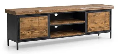 Produktbild von TV Lowboard Holz Metall Industrial Design Massivholz Rustikal Schwarz