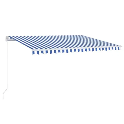 Obrázok produktu pre vidaXL Markíza manuálne výsuvná s LED diódou 400x350 cm modrá a biela