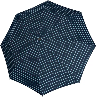 Produktbild von Knirps Taschenregenschirm Regenschirm T.205 Duomatic Dot Art Navy dunkelblau