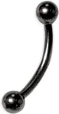Immagine prodotto di Piercing al sopracciglio in titanio nero G23 Shiny Banana Ball 3 mm BK-BBBN 1,2 mm - 6,0 millimetri