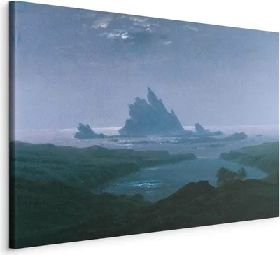 Produktbild von Bilder Caspar David Friedrich Klippenblick 120x80 cm Vlies Leinwandbild 1 tlg Kunstdruck modern Wandbilder l-F-13406-b-a