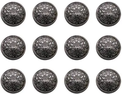 Zdjęcie produktu dla Metalowe guziki 18 mm, czarne, do kurtek i spodni