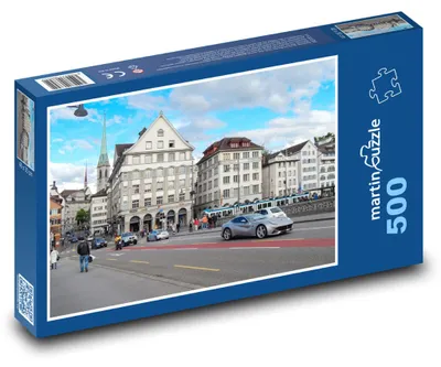 Zdjęcie produktu dla Puzzle 500 Historyczna ulica Zurychu - martinpuzzle