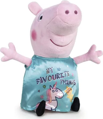 Obrázek produktu pro Peppa Wutz plyšová figurka (31cm) plyšová hračka prasátko Peppa tyrkysové šaty
