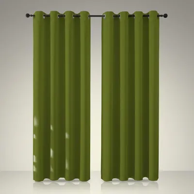 Zdjęcie produktu dla Zasłony zaciemniające z izolacją termiczną – gotowy zestaw 2 sztuki, 240 x 135 cm, zielone